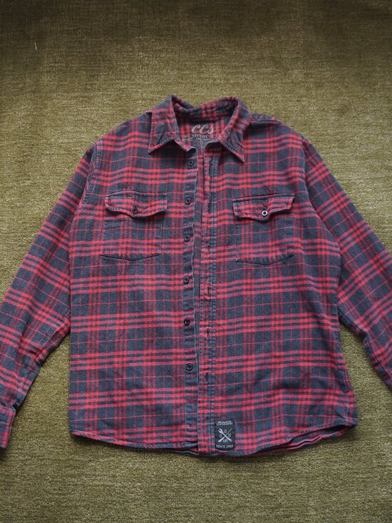 Ccs Tops - CCS Skateboarding Black & Red Plaid Flannel 🖤❤️